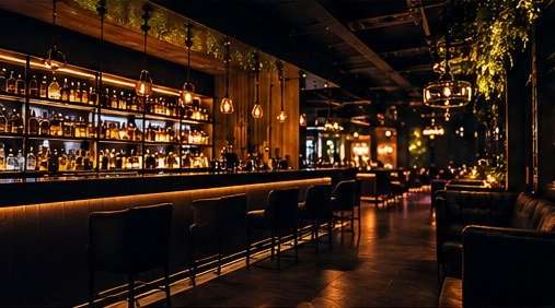 Upscale bar and hospitality venue interior
