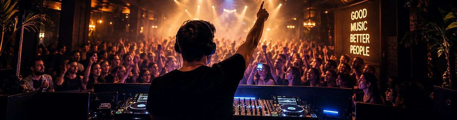 DJ performing to a busy crowd